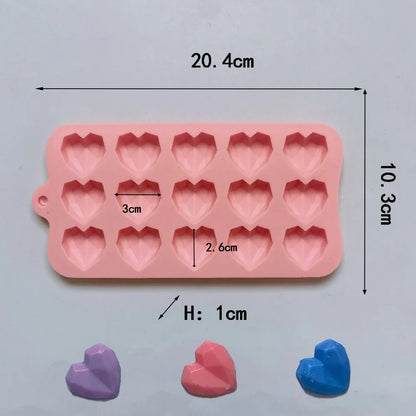 55 Piece Small Heart Shaped Silicone Cake Mold | Heart Chocolate Pastry Molds for DIY Baking