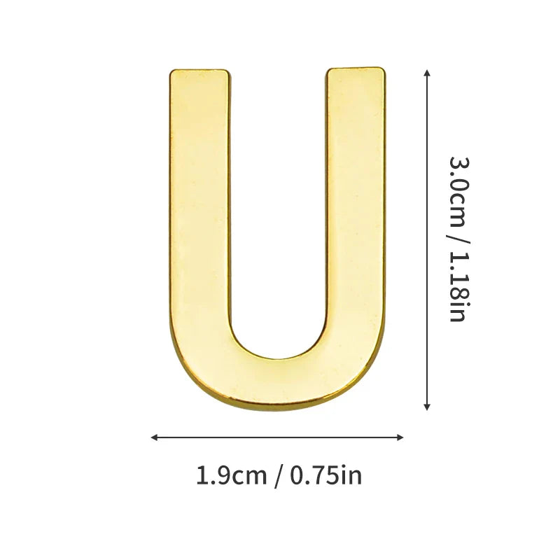 1 Pieza de metal autoadhesivo, número de casa, letras del alfabeto inglés para placa de puerta de apartamento, mesa, pegatinas de número de buzón de 3 x 2 cm