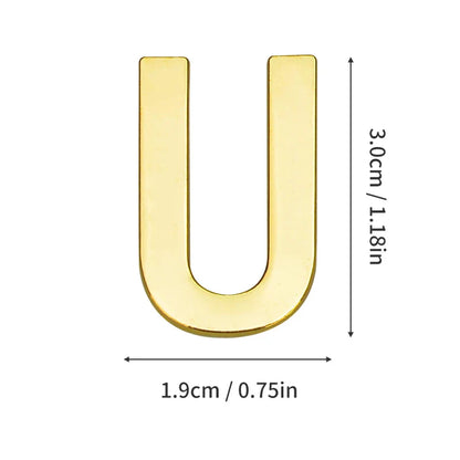 1 Pieza de metal autoadhesivo, número de casa, letras del alfabeto inglés para placa de puerta de apartamento, mesa, pegatinas de número de buzón de 3 x 2 cm