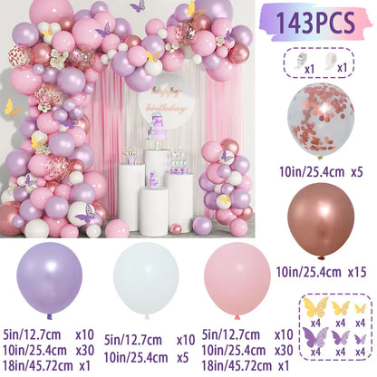 Retro Pink Pastel Macaron Balloons Garland Arch Kit Wedding Birthday Party Decoration Girls Baby Shower Rose Gold Ballon Chain