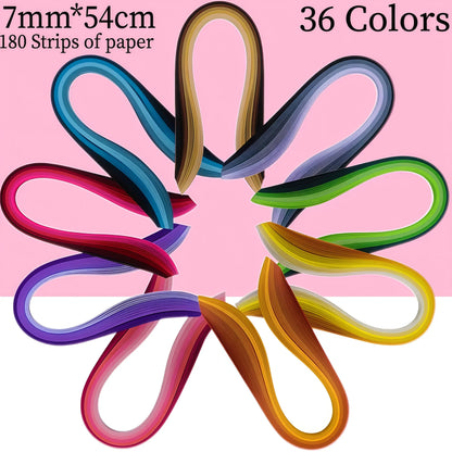 36 Colors Paper Strips Set | Rainbow Craft Paper for DIY Art Projects