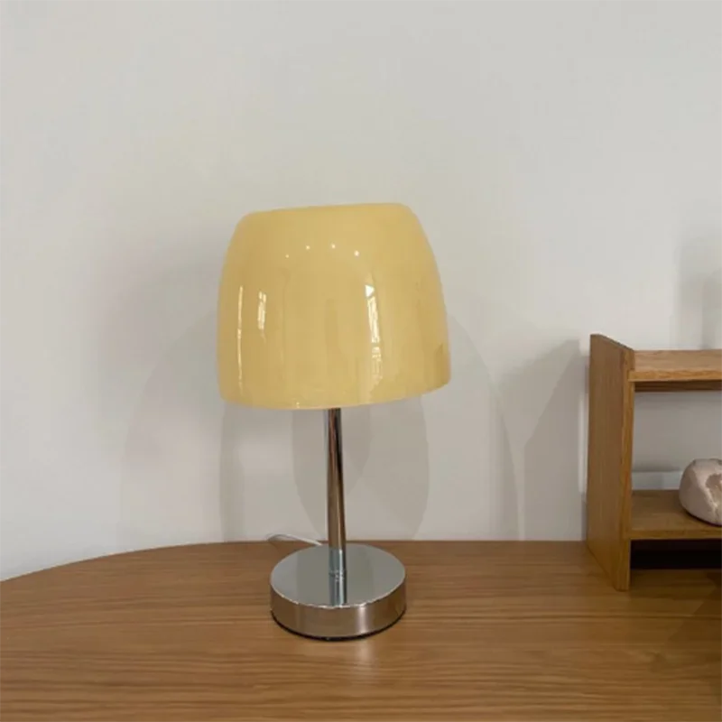 Lampe de table en verre médiévale, rétro américaine, pour salon, salle à manger, lampe de table Bauhaus, maison, chambre calme et chaleureuse, chevet