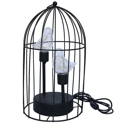 Birdcage Table Lamp Warm White Fairy Light Bird LED Bedroom Living Room Decor