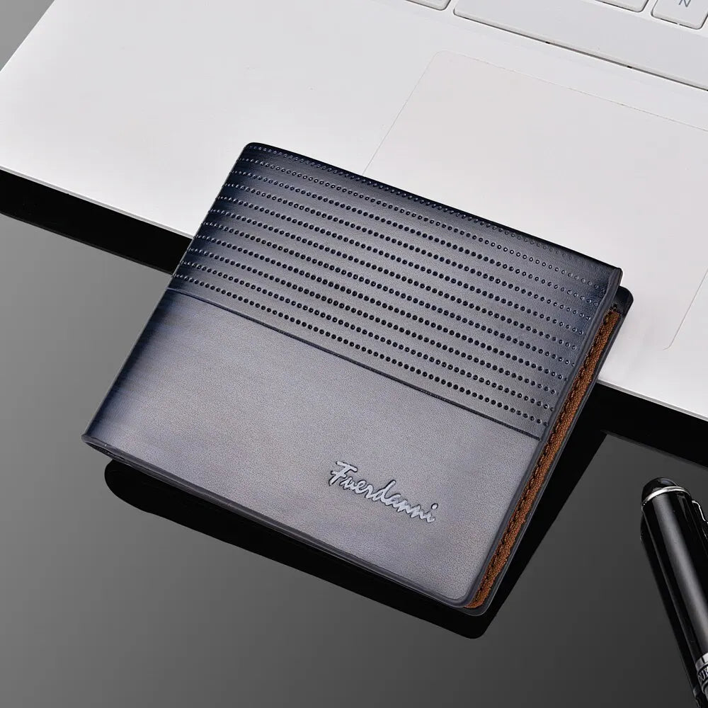 Men's Slim PU Leather Wallet | Business Card Holder with Multiple Slots