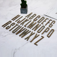 Bronze Self Adhesive House Number Metal English Alphabet Letters for Apartment Room Door Plate Table Mailbox Number Stickers 7cm