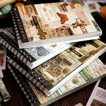 Vintage Collage Paper Stickers | 50 Sheets Retro Washi Tape Sticker Pack