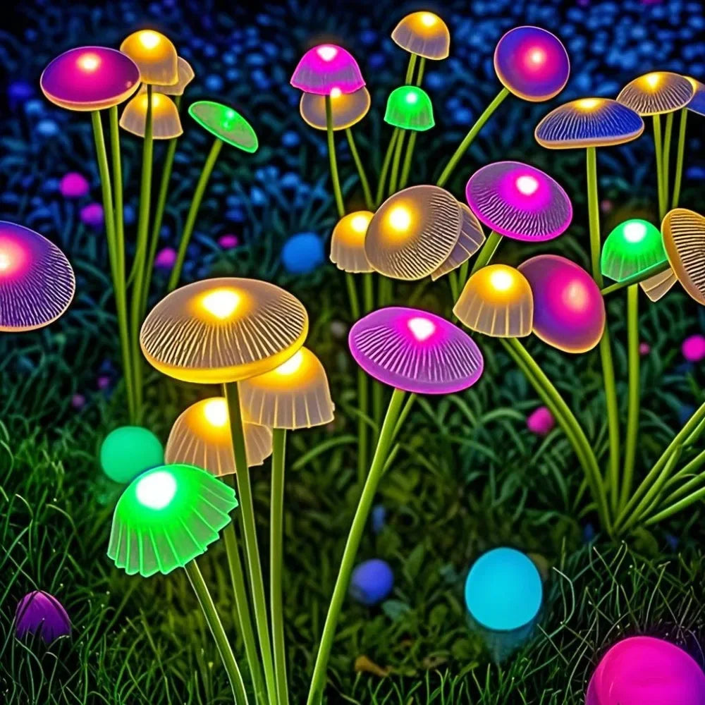 Solar Jellyfish Lights Outdoor LED Mushroom Garden Lights Waterproof Lawn Decor