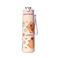 700ml Capybara Cute Water Cup with Straw & Handle | Large Capacity Sports Water Bottle