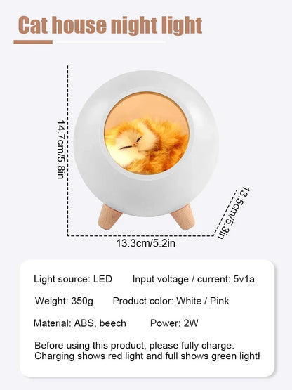 Bluetooth Speaker Night light Cute Cat Animal House Light Children Gift Creative Bedroom Desktop Decoration Bedside Night lamp