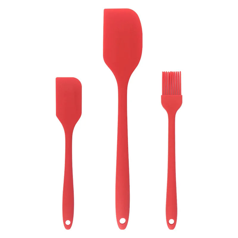 3-Piece Silicone Baking Spatula Set | All-in-One Kitchen Baking Tools