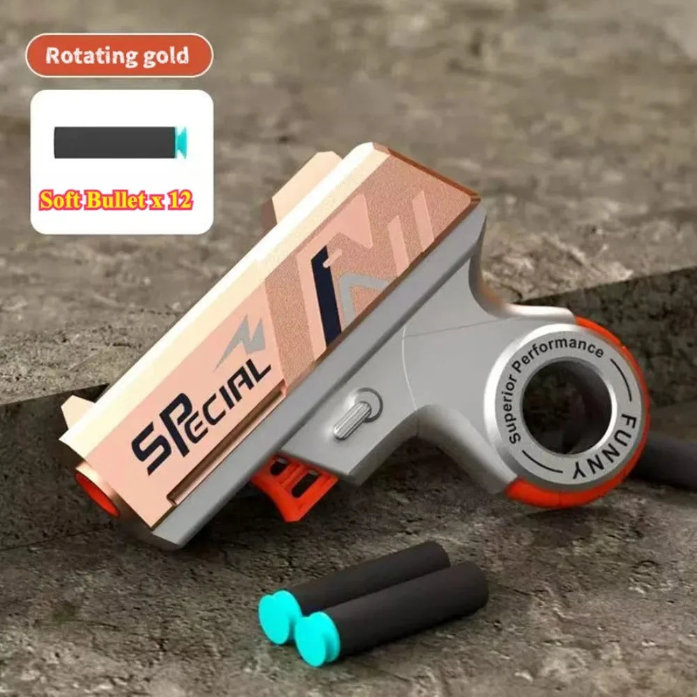 Mini Shell Soft Bullet Launcher Toy Gun | Manual Loading Stress Relief Toy for Outdoor Fun