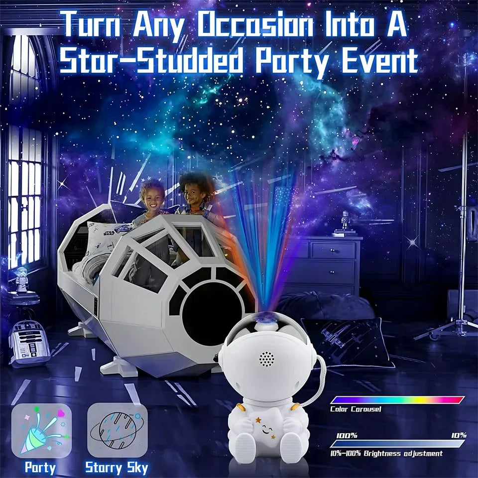Projecteur d'étoiles Veilleuse galaxie Projecteur spatial astronaute Lampe LED de plafond nébuleuse étoilée pour Chambre Décoration Maison Cadeau Enfants