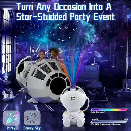 Projecteur d'étoiles Veilleuse galaxie Projecteur spatial astronaute Lampe LED de plafond nébuleuse étoilée pour Chambre Décoration Maison Cadeau Enfants