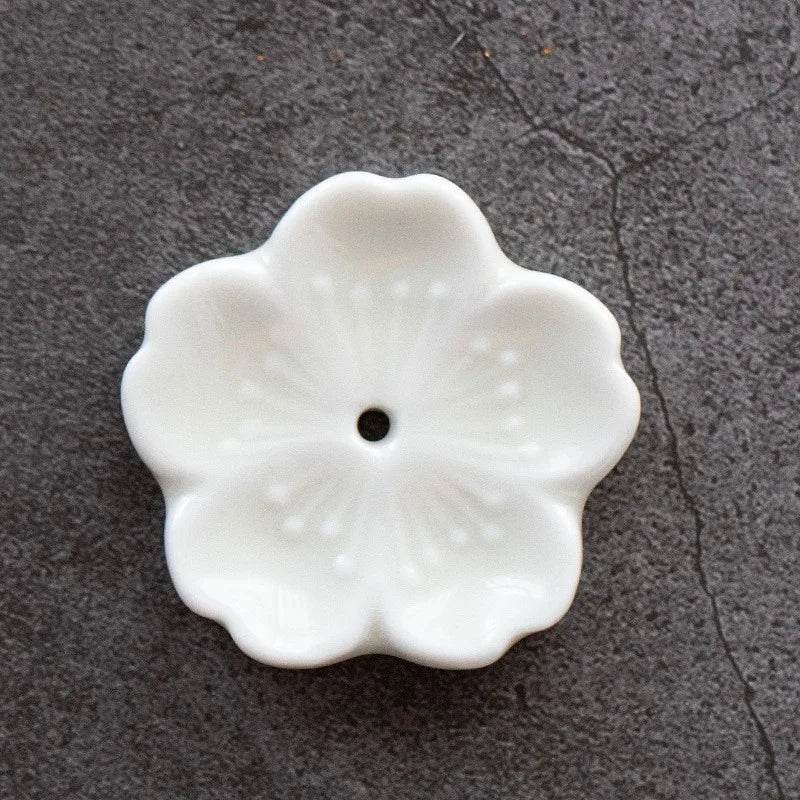 Ceramic Cherry Blossom Incense Holder | Aromatherapy Burner for Home & Office