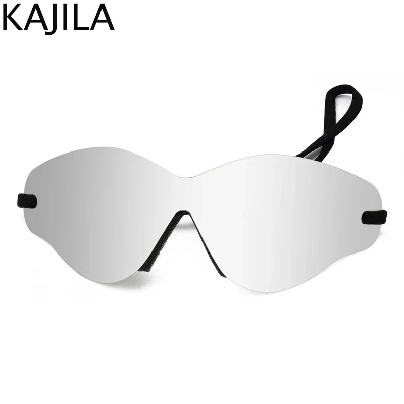 Oversized Punk Rimless Sunglasses | Y2K UV400 Mirror Lens Shades