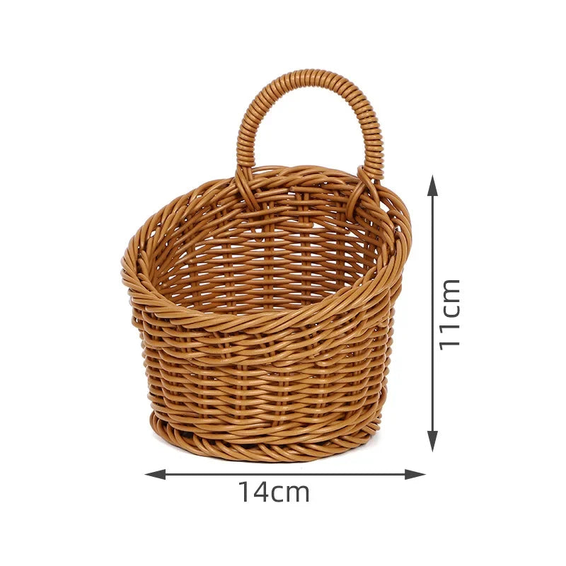 Cesta de pared para verduras, frutas y artículos varios, cesta de almacenamiento tejida, almacenamiento de cocina, decoración del hogar