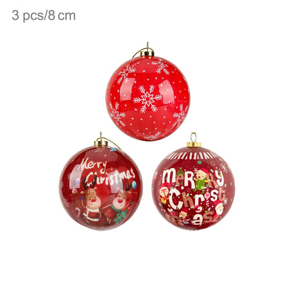 3 boules de Noël 8cm Cadeaux Originaux Décoration de Noël 2024 Décorations de Sapin de Noël Cadeau Pendentifs Boules