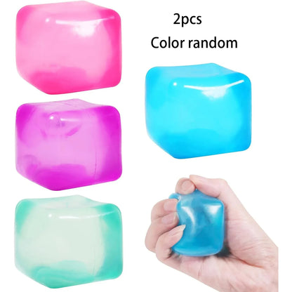 High Density Gel Ice Cube Squeeze Toy | Decompression Stress Relief Fidget