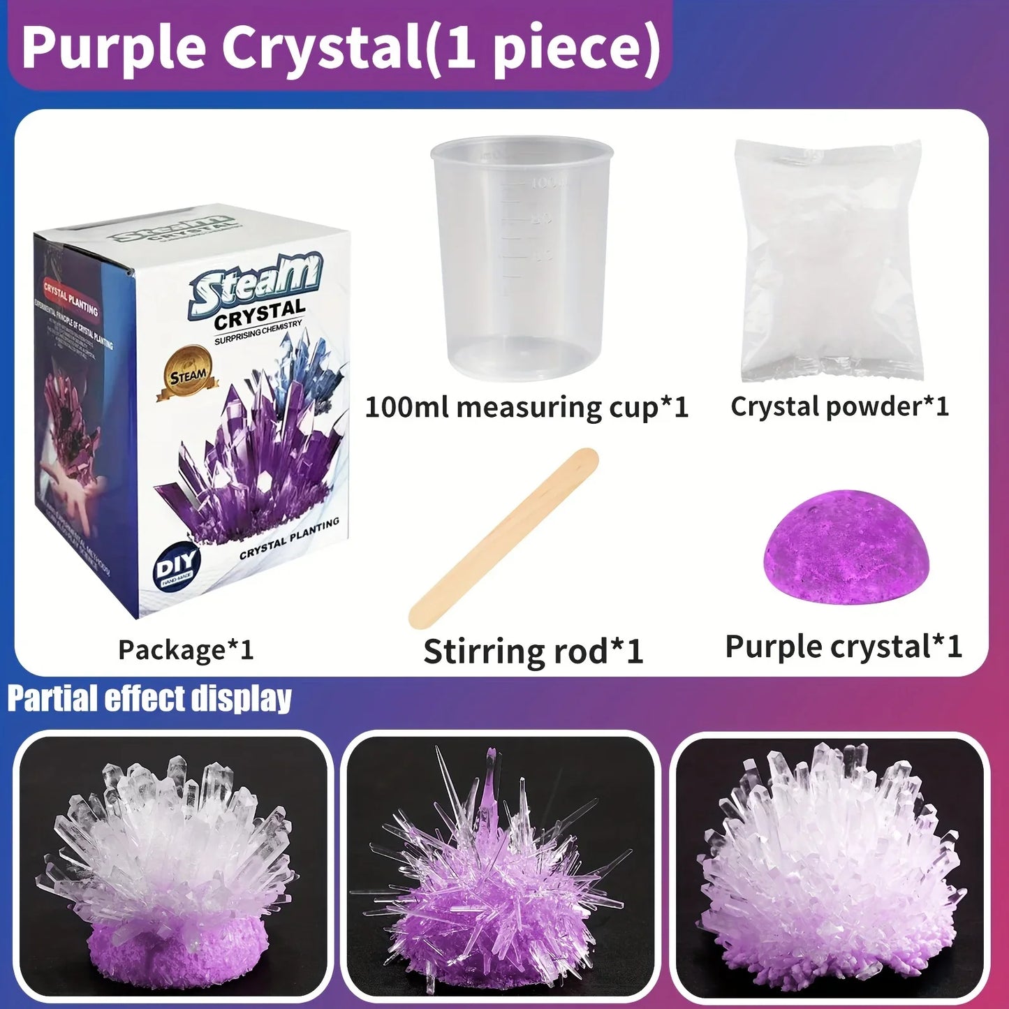 Crystal Growing Science Kit | DIY Educational STEM Toy for Kids