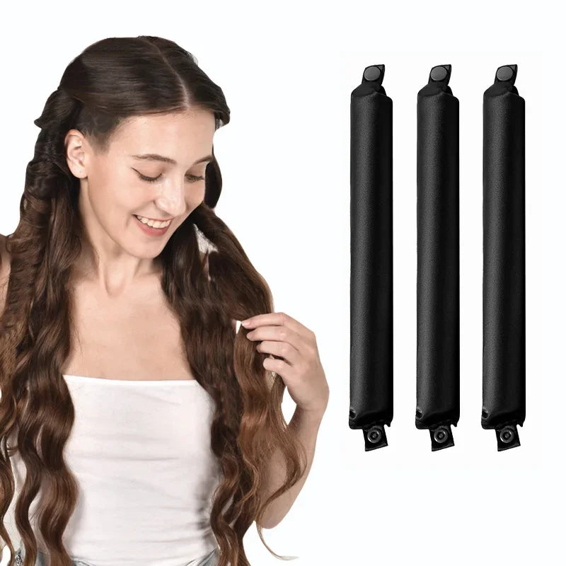 Bigoudis Sans Chaleur Bandeau Satiné Tige à Friser Sans Chaleur Boucles de Soie Bigoudis Paresseux Rouleaux à Cheveux Doux à Dormir Outils de Coiffage