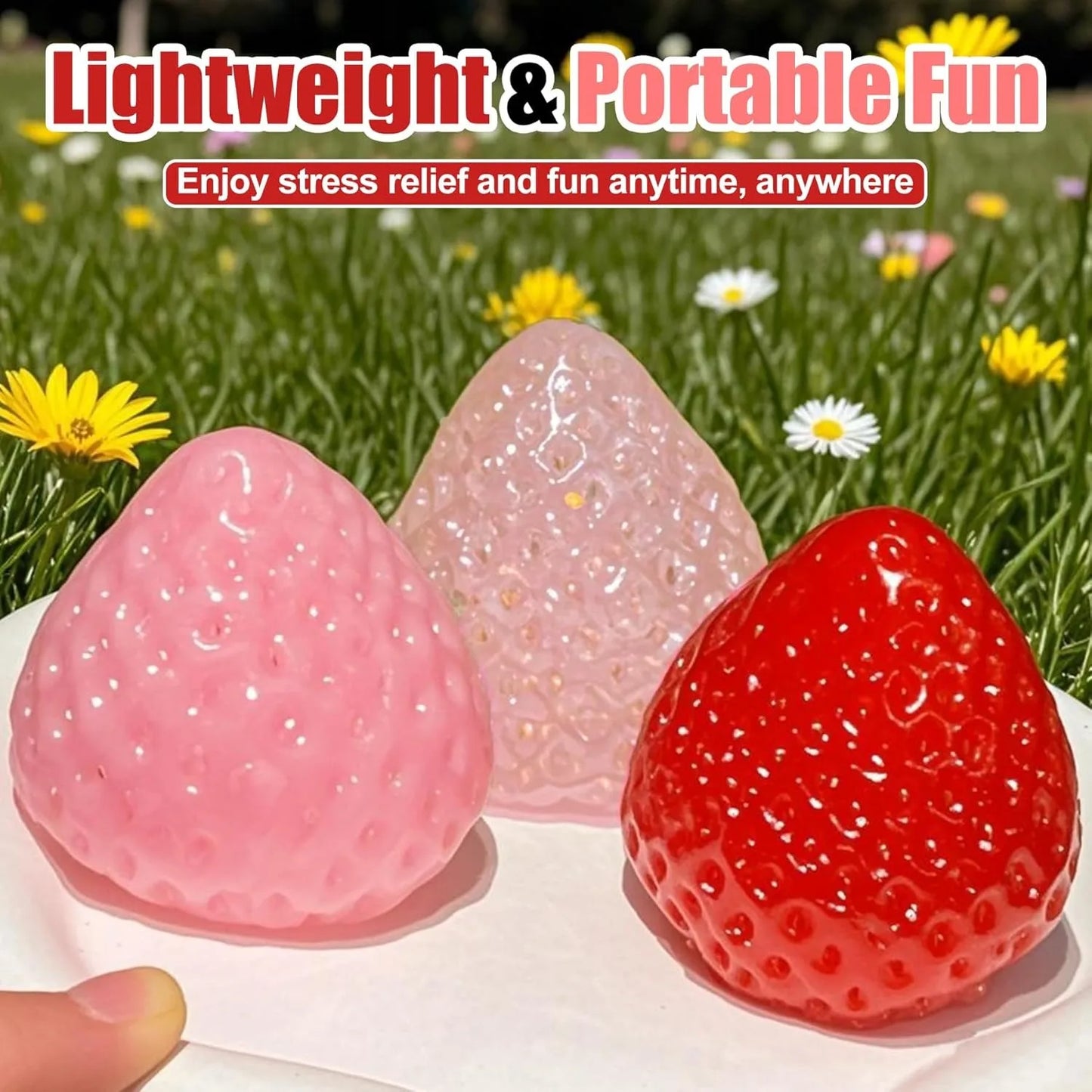 Strawberry Squishy Stress Toy – Soft TPR Squeeze Fidget