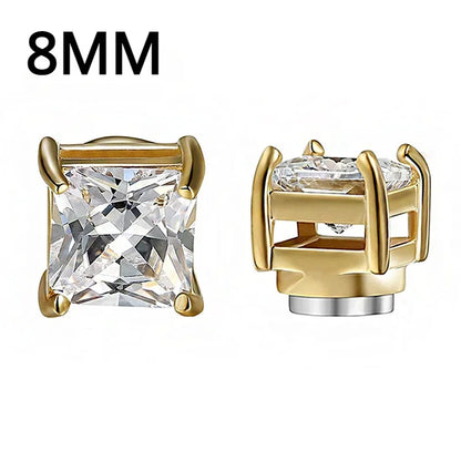 Fashion Crystal Magnetic Clip Ear Stud | Non Piercing Earrings for Men Women