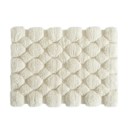 Juego de 2 alfombras de baño de algodón en color marfil – 40x60cm y 50x80cm, lavables a máquina para baño, bañera y ducha
