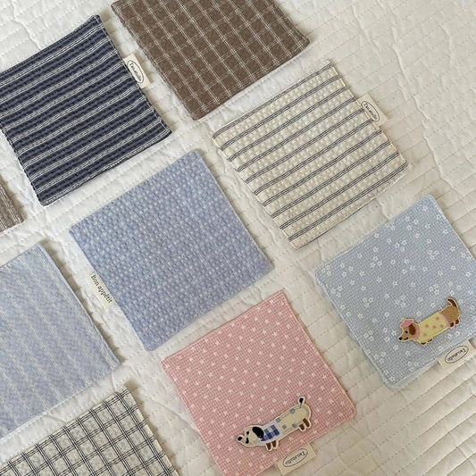 New Stripe Series Multicolor Korean Cotton Coaster Square Fresh Table Cloth Heat Insulation Mat Coffee Cup Placemat Table Decor