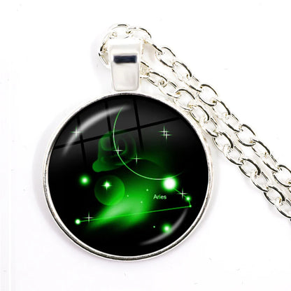 Zodiac Necklace Silver Plated | 12 Constellation Pendant Jewelry