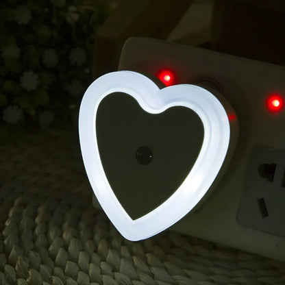Heart-shaped LED Night Light | Auto Sensor Plug-in Night Lamp for Bedroom