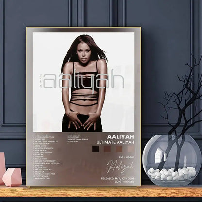 Singer Aaliyah Poster Sticky Wall Art Printing Waterproof Home Living Bed Room Bar Aesthetic Decor