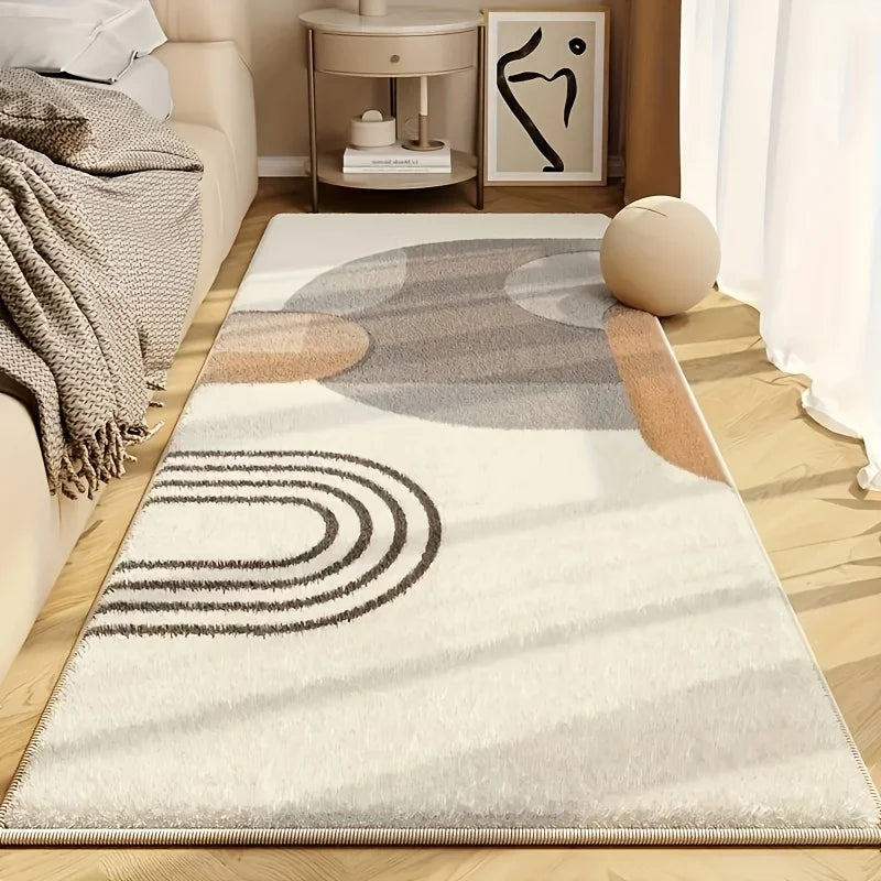 VIKAMA Alfombra de suelo suave y cálida para mesita de noche, alfombra sencilla de alta gama para sofá de dormitorio, alfombra lavable e impermeable, alfombra adecuada para la decoración del hogar.