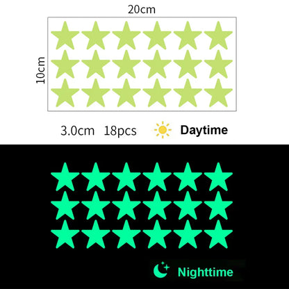 Glow In The Dark 3D Star Wall Stickers | Creative Luminous Room Decor