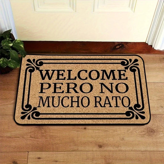 VIKAMA Coffee-Colored Floral Pattern Simple Door Mat, Home Entrance Carpet, Interior Decoration, Simple Home Decoration