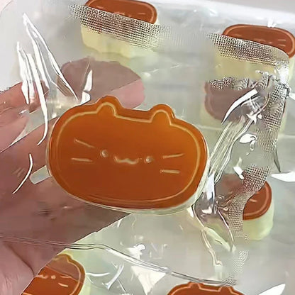 Sticky TPR Cute Cat Cheese Bread Pressure Relief Soft Squishy Fingertip Toy | Slow Rebound Squeeze Toy