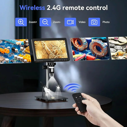 HDMI Digital Microscope 1500X 10.1 Inch IPS LCD Coin Soldering Camera