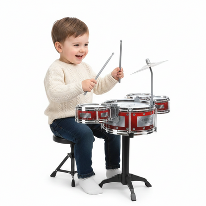 Kids Jazz Drum Set 5 Drum Kit with Cymbal Beginner Musical Toy