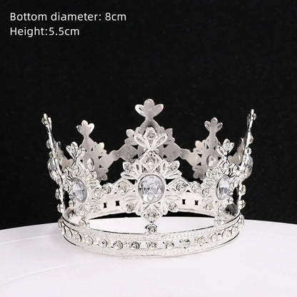 Rhinestone Crown Baking Cake Topper Headwear Decoration Children's Hair Accessories Princess Wedding Birthday Party Supplies New