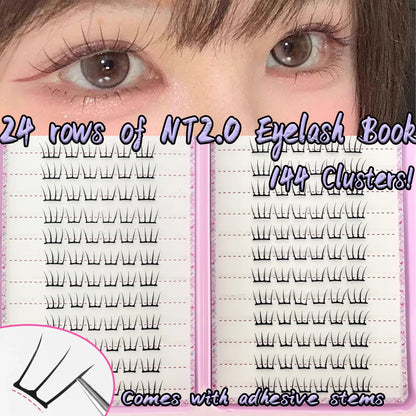 Self Adhesive False Eyelashes No Glue Needed | K-pop 2.0 Style Natural Long Cluster Lashes