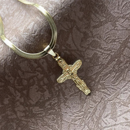 Stainless Steel Jesus Cross Necklace | Christian Pendant Jewelry for Men and Women