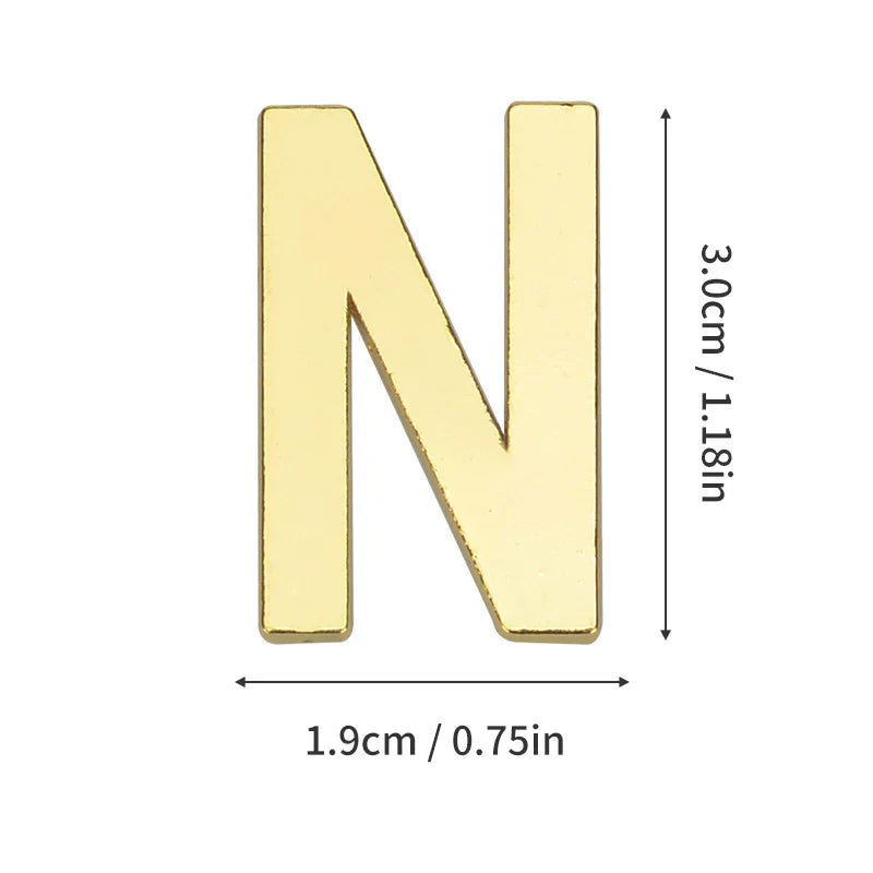 1 Pieza de metal autoadhesivo, número de casa, letras del alfabeto inglés para placa de puerta de apartamento, mesa, pegatinas de número de buzón de 3 x 2 cm