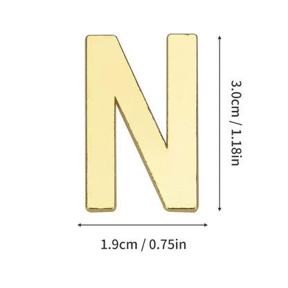 1 Pieza de metal autoadhesivo, número de casa, letras del alfabeto inglés para placa de puerta de apartamento, mesa, pegatinas de número de buzón de 3 x 2 cm