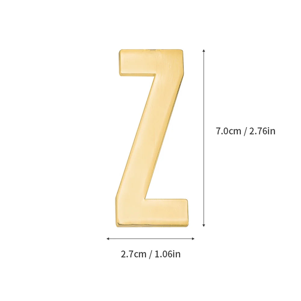 1 pièce en métal auto-adhésive Numéro de maison, lettres de l'alphabet anglais pour plaque de porte d'appartement, autocollants de numéro de boîte aux lettres de table 7*3cm
