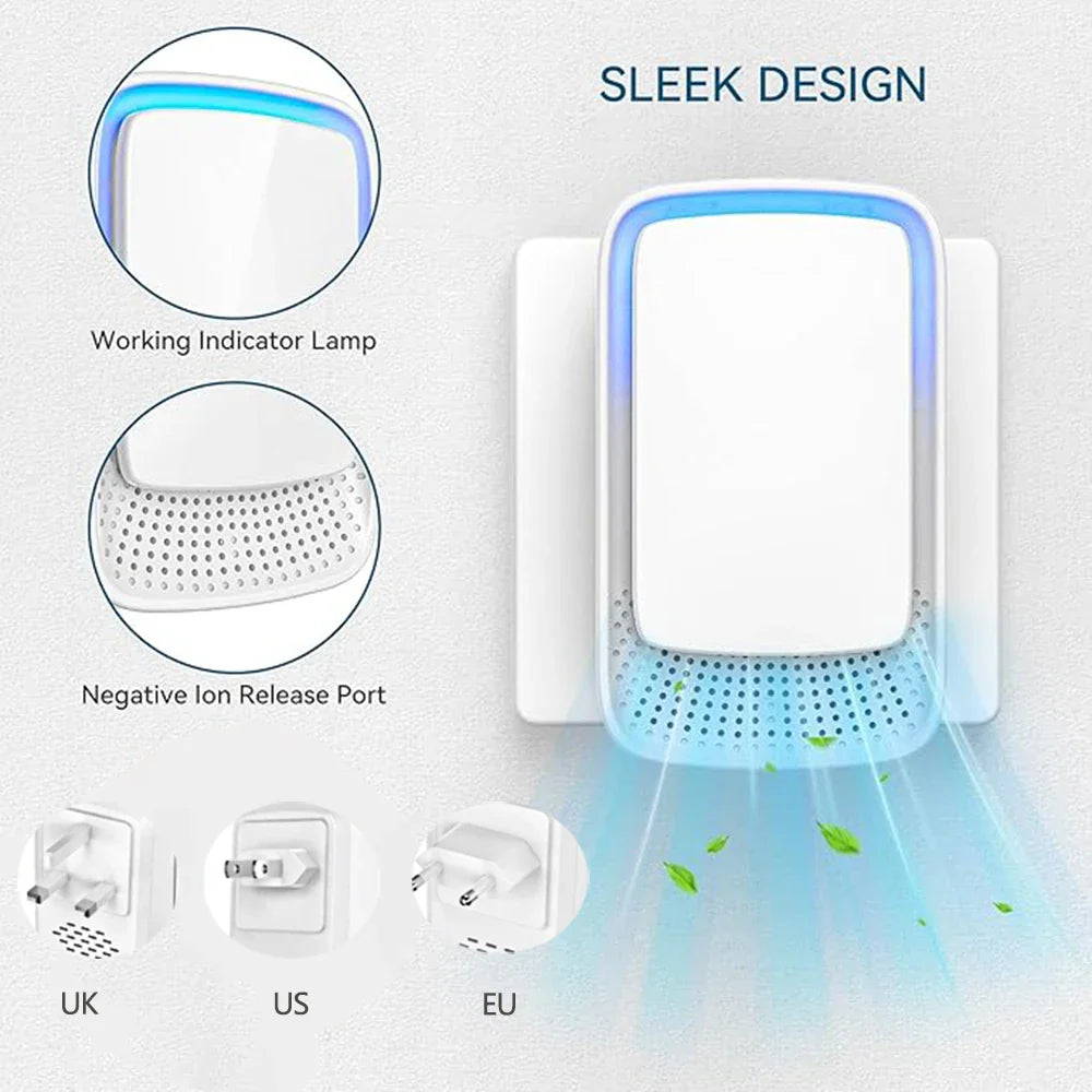 Purificateur d'air portable mini ioniseur négatif pour la maison le bureau les animaux la fumée les odeurs
