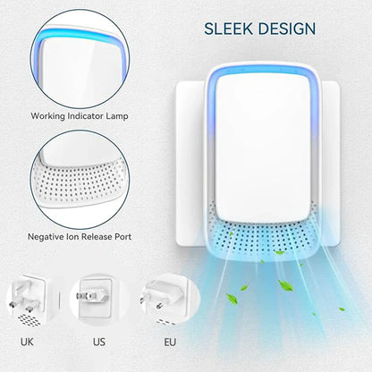 Purificateur d'air portable mini ioniseur négatif pour la maison le bureau les animaux la fumée les odeurs