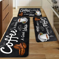 Coffee Time Quote Carpet Mat Rug Kitchen Floor Runner Home Decoration Living Room Dining Room Entrance Indoor Non Slip Design