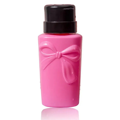 Push Down Plastic Bow Pump Dispenser Bottle | Refillable Nail Polish & Makeup Remover Container