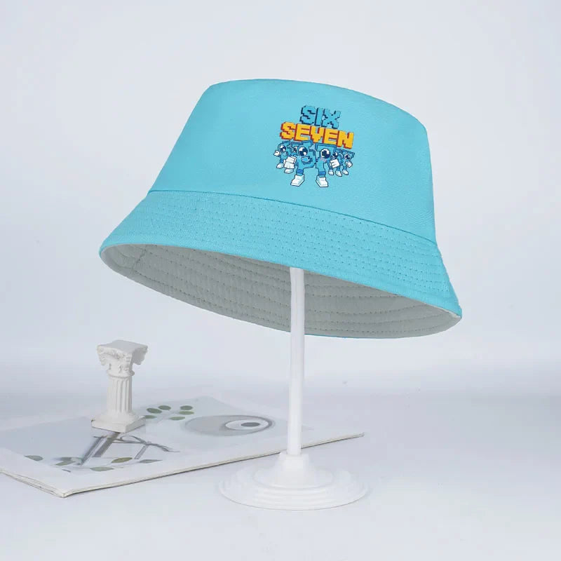 Pixel Robot Fisherman Hat for Kids | Digital Cartoon Sun Hat
