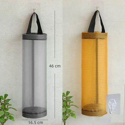 Wall Mount Grocery Bag Holder | Hanging Plastic Bag Dispenser for Kitchen Storage