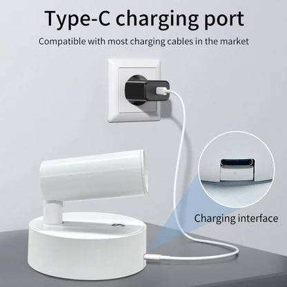 Lámpara de pared LED magnética recargable táctil regulable sin cables para mesita de noche